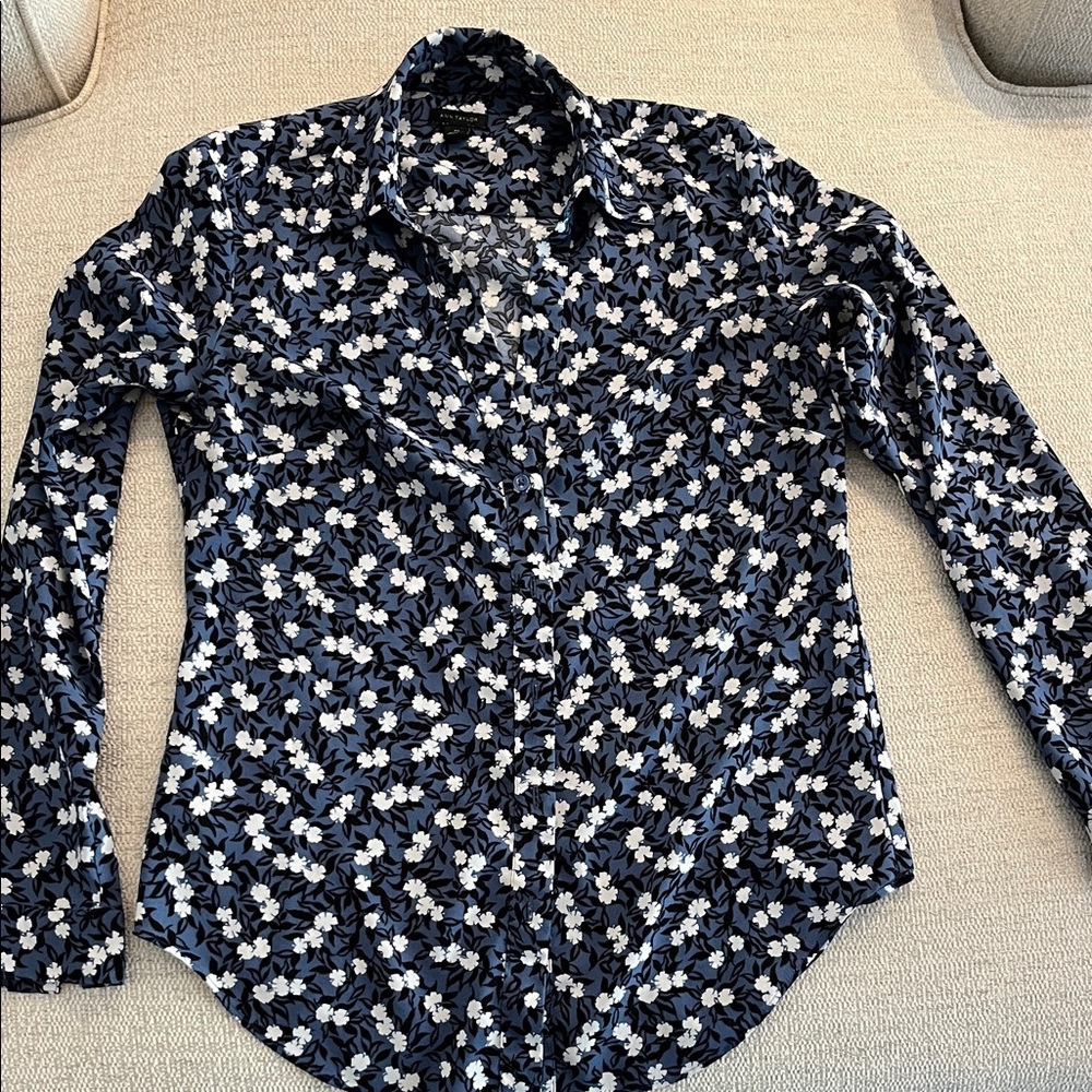 Women’s Navy Floral Button-Up Shirt